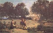 Jean Baptiste Camille  Corot Homere et les bergers (mk11) oil on canvas